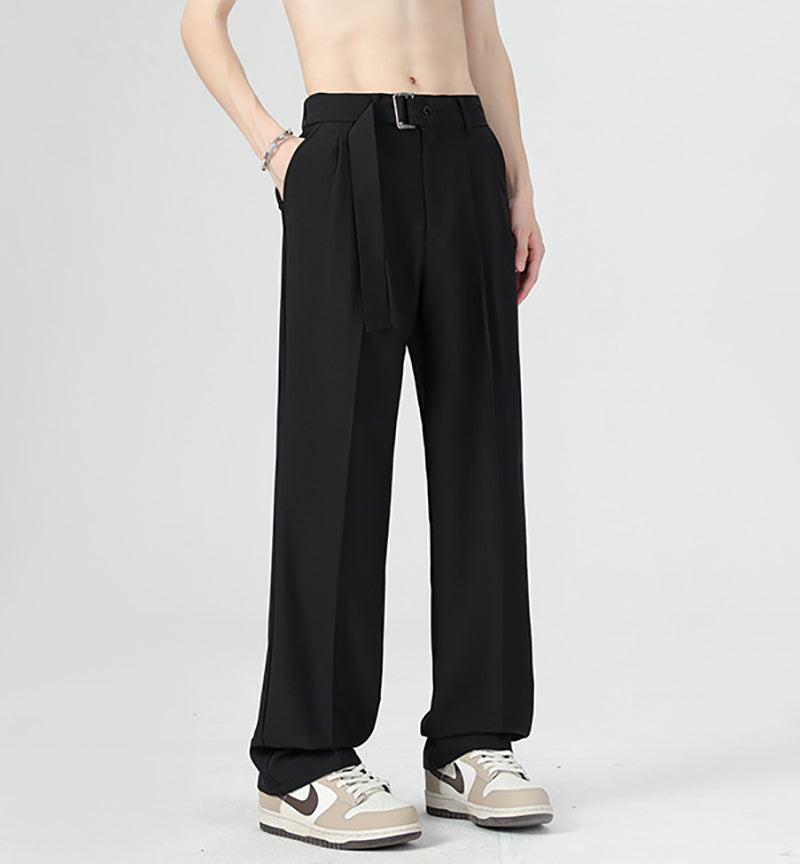 Men Straight Mid-Rise Fit Easy Wash Trousers