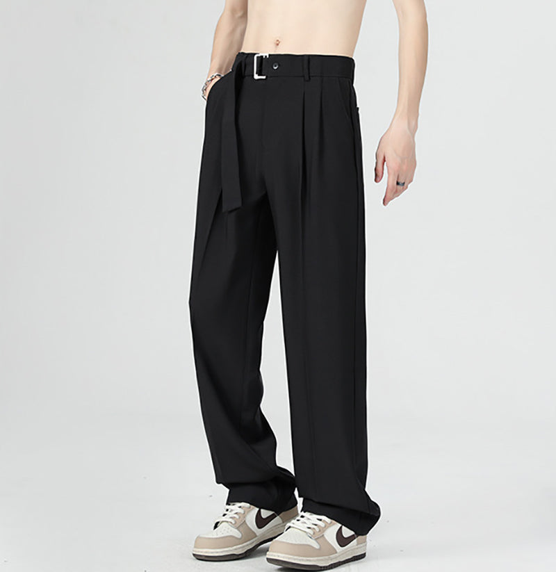 Men Straight Mid-Rise Fit Easy Wash Trousers