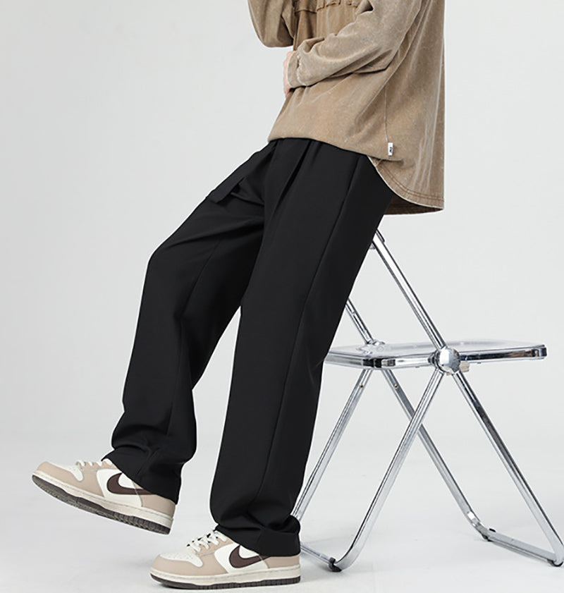Men Straight Mid-Rise Fit Easy Wash Trousers