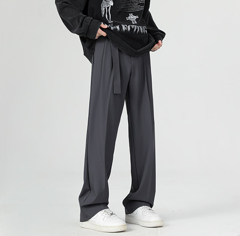 Men Straight Fit Easy Wash Trousers