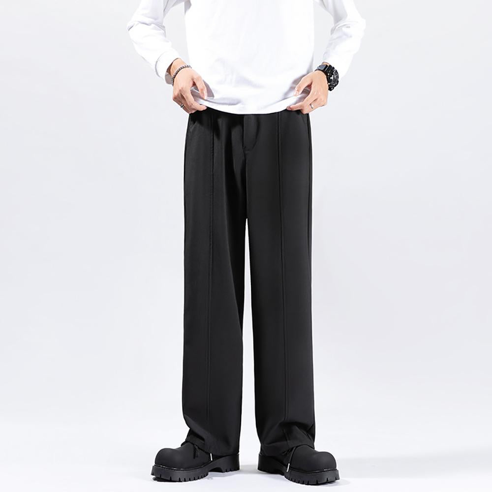 Men Straight Fit Mid-Rise Trousers