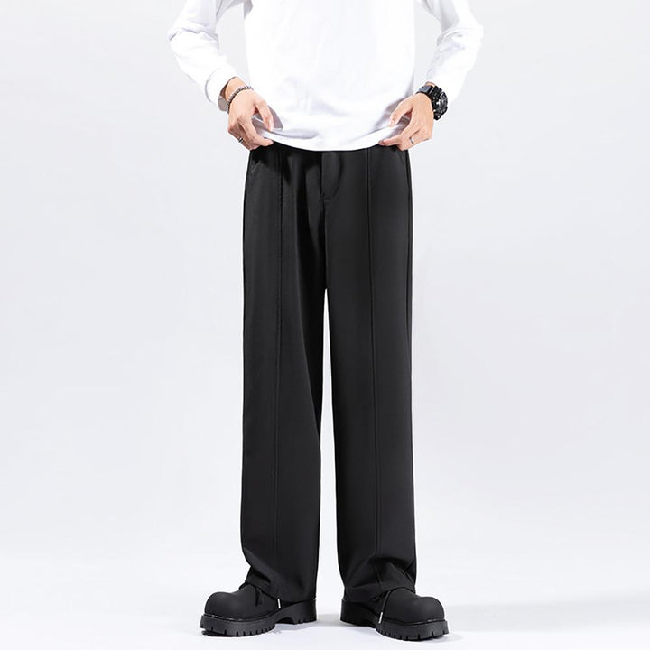 Men Straight Fit Mid-Rise Trousers