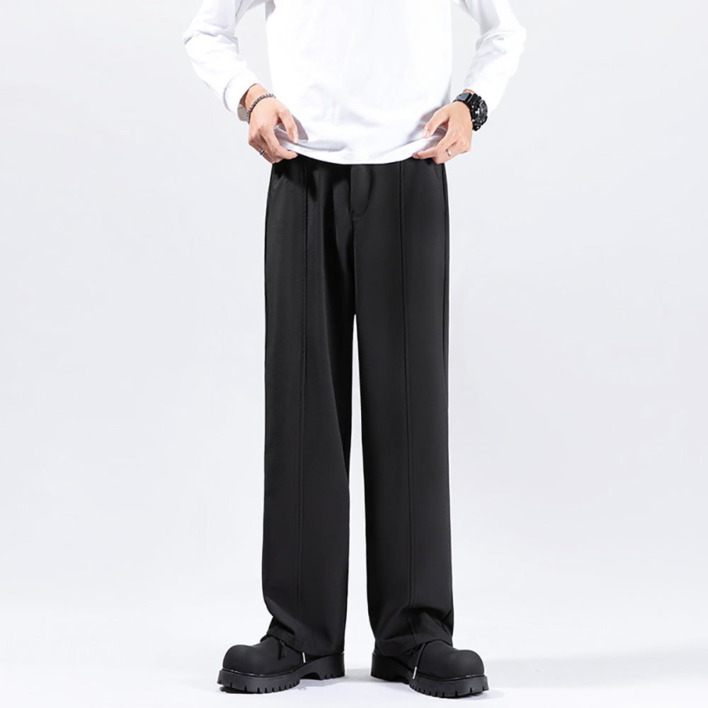 Men Straight Fit Mid-Rise Trousers