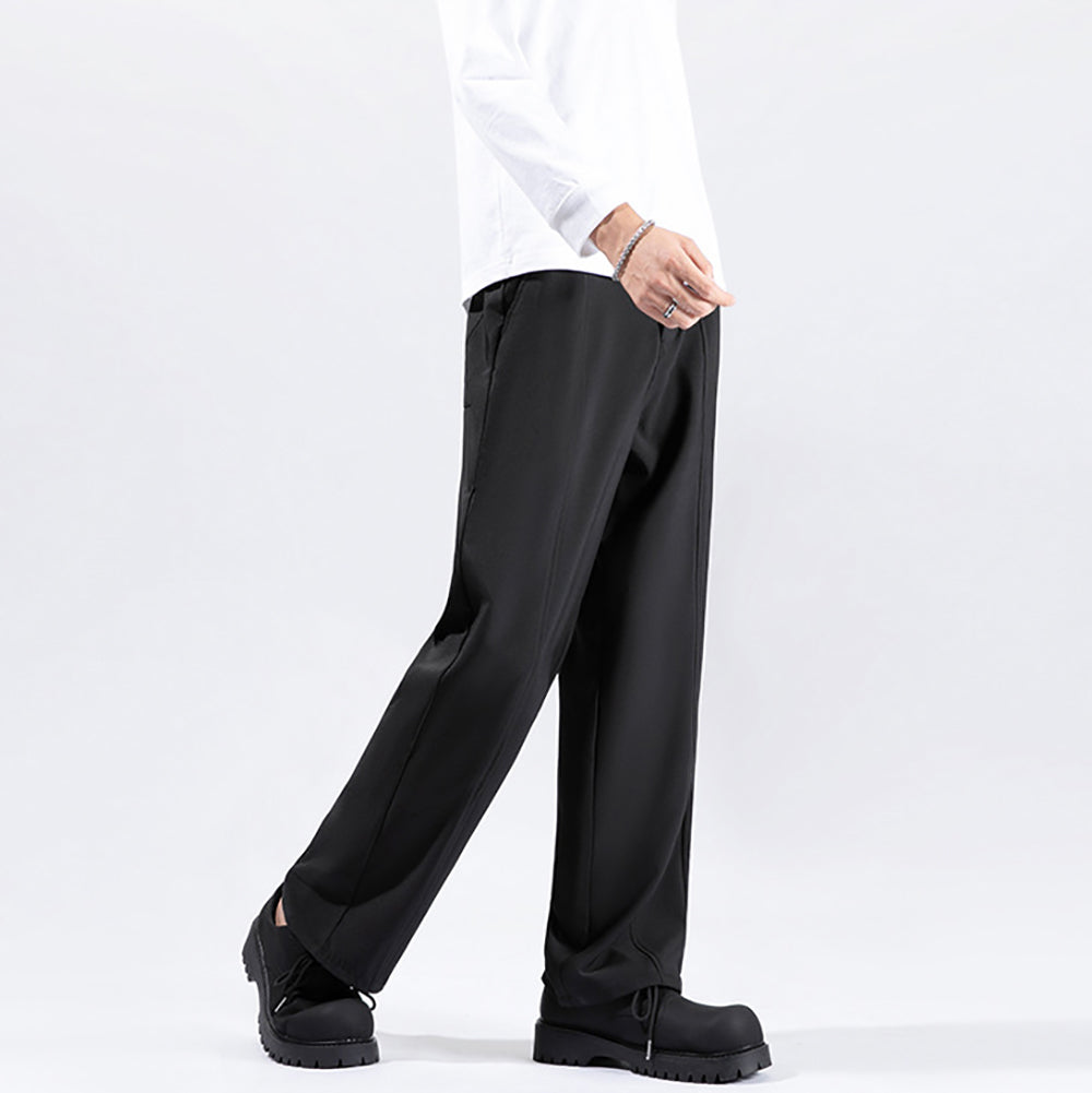 Men Straight Fit Mid-Rise Trousers
