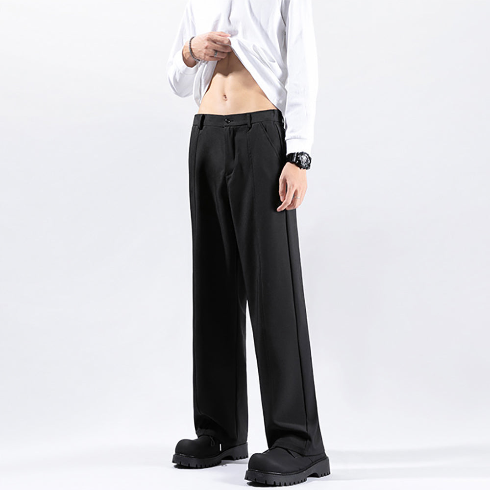 Men Straight Fit Mid-Rise Trousers
