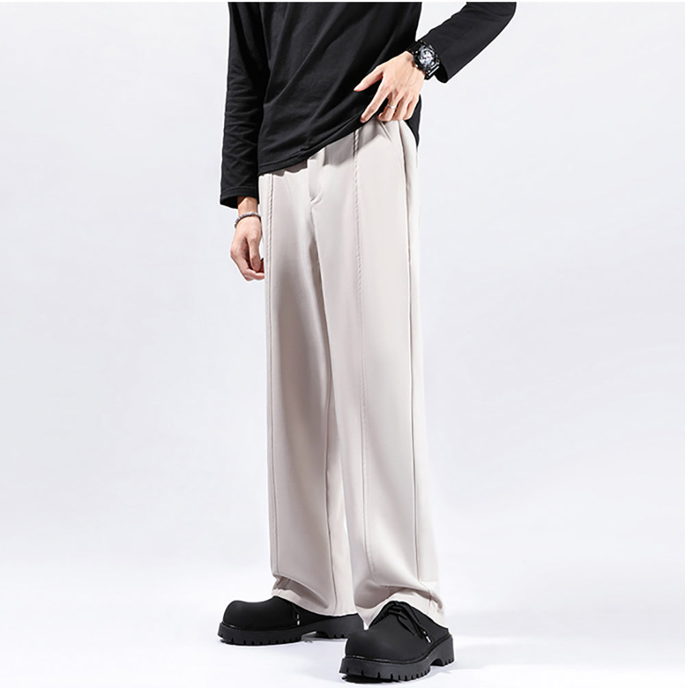 Men Straight Fit Easy Wash Pleated Trousers