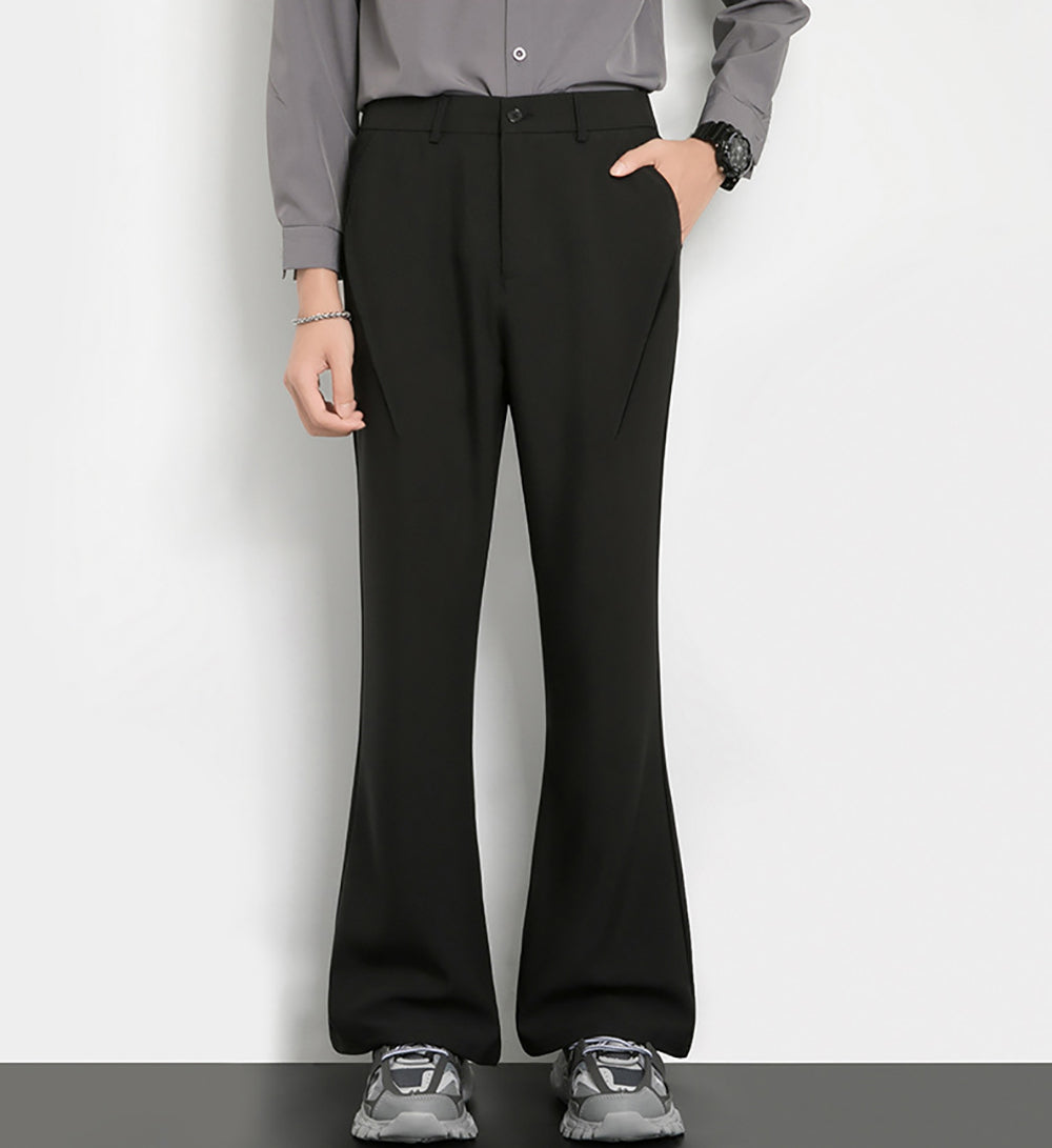 Men Easy Wash Regular Fit Bootcut Trousers