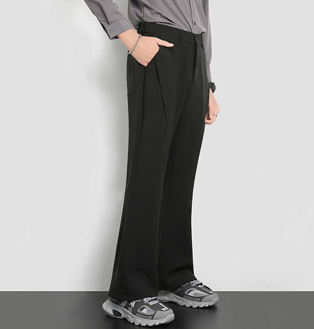 Men Easy Wash Regular Fit Bootcut Trousers