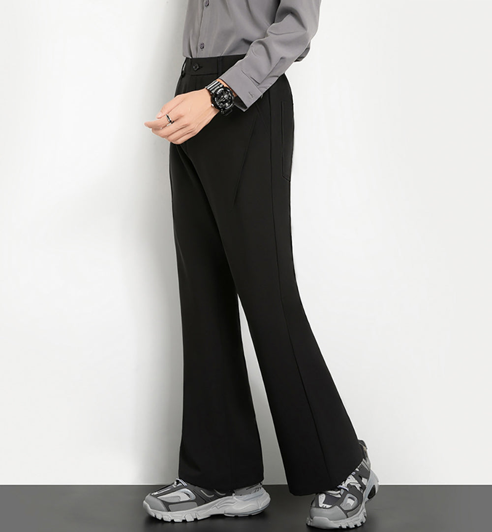 Men Easy Wash Regular Fit Bootcut Trousers