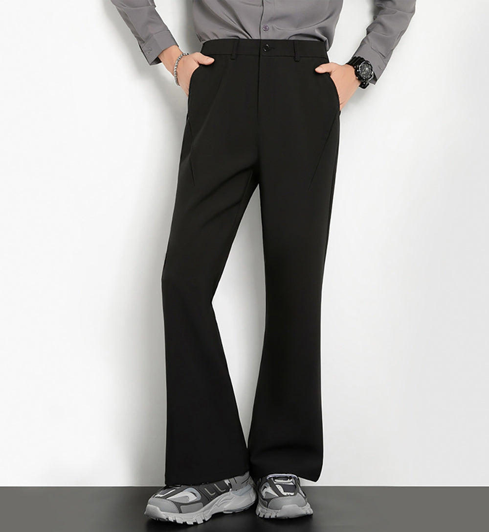 Men Easy Wash Regular Fit Bootcut Trousers