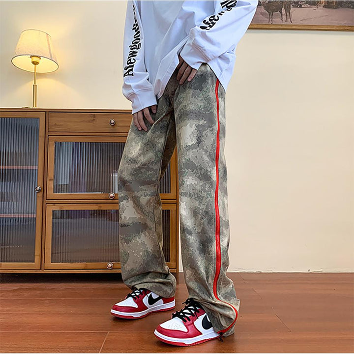 Men Camouflage Side Stripes Trousers