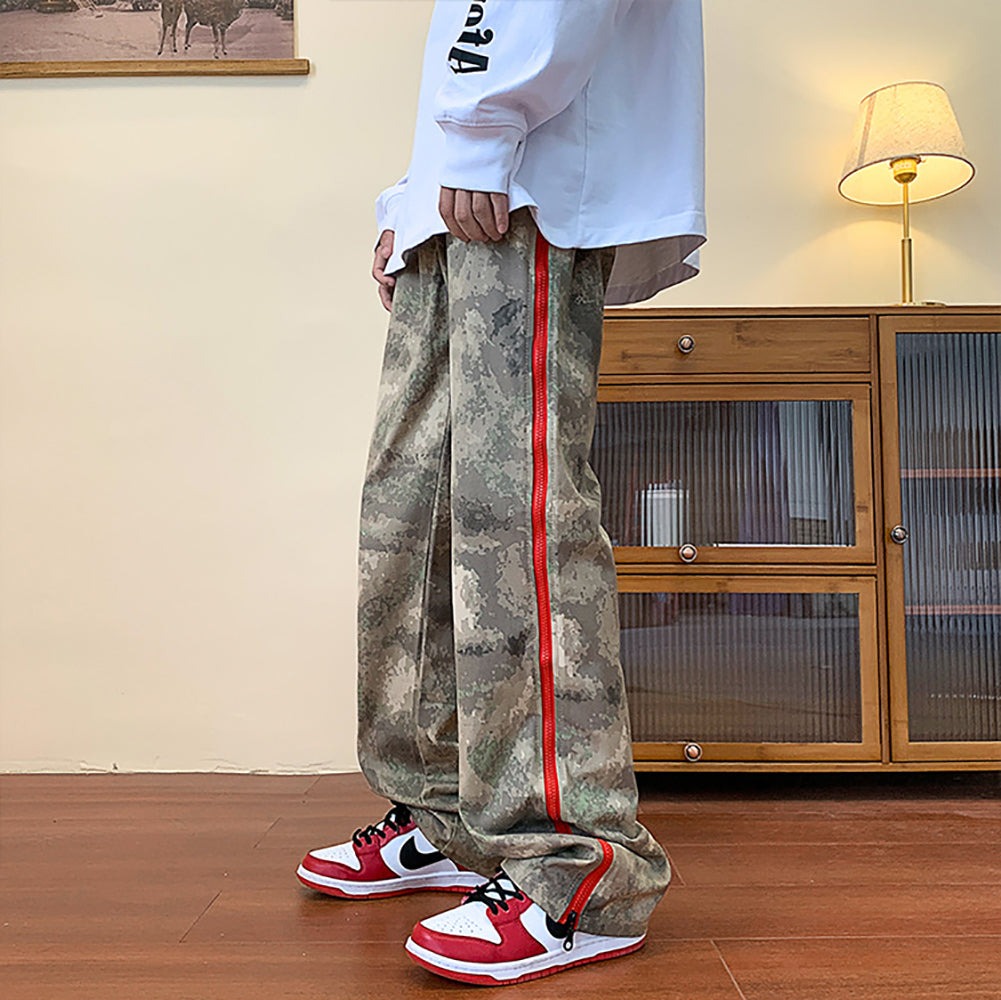 Men Camouflage Side Stripes Trousers