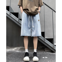 Men Loose Fit Knee Length Denim Shorts