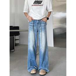 Men Wide Leg Light Fade Jeans