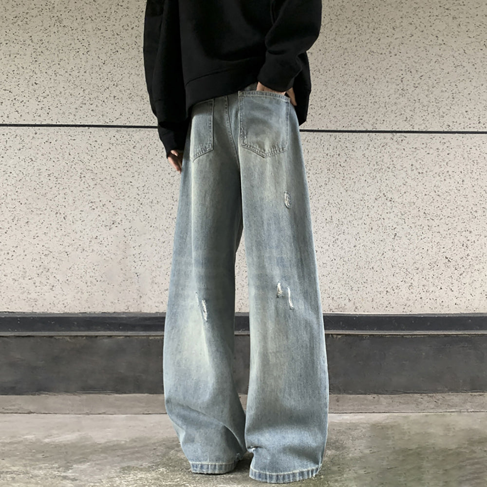 Men Mildly Distressed Light Fade Jeans