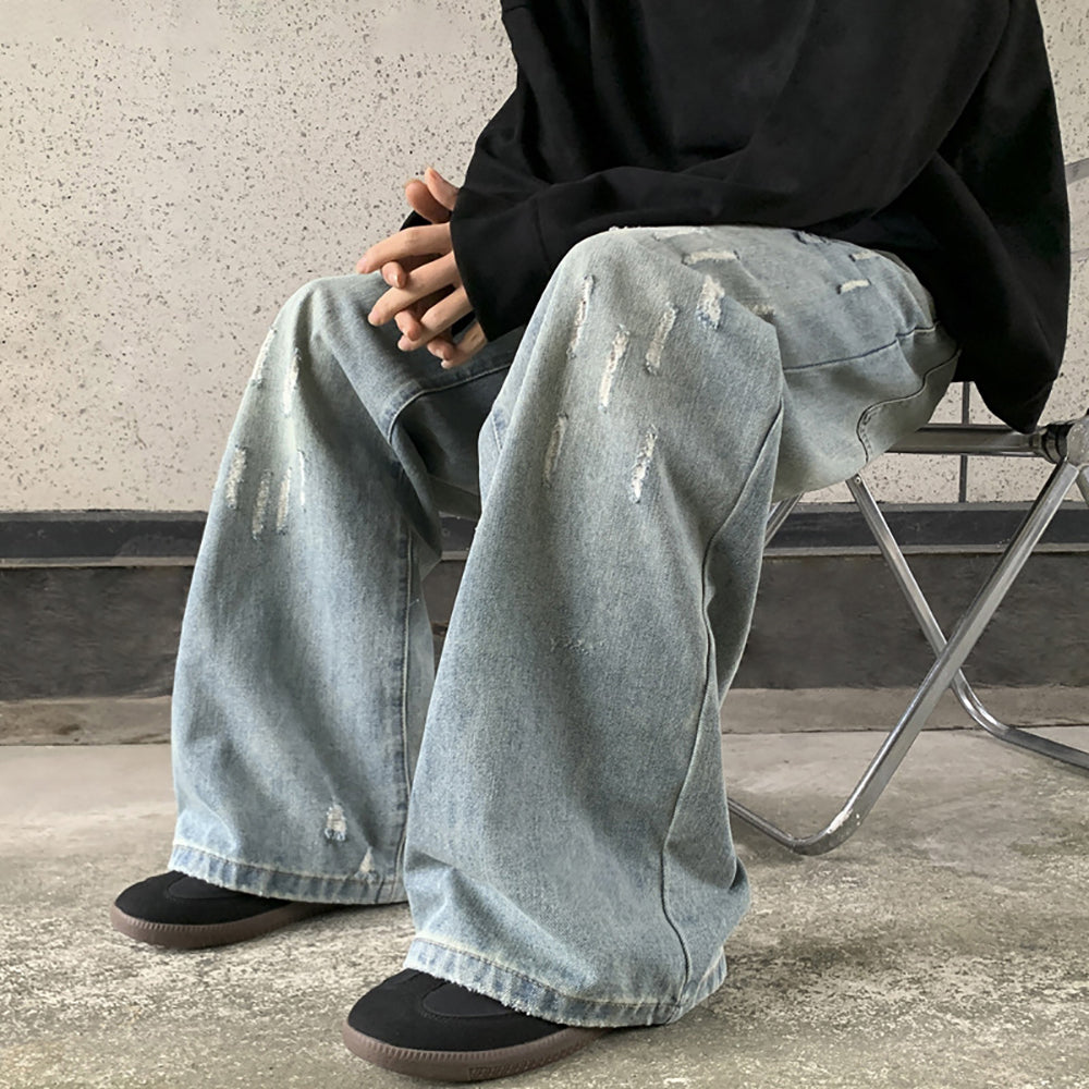 Men Mildly Distressed Light Fade Jeans