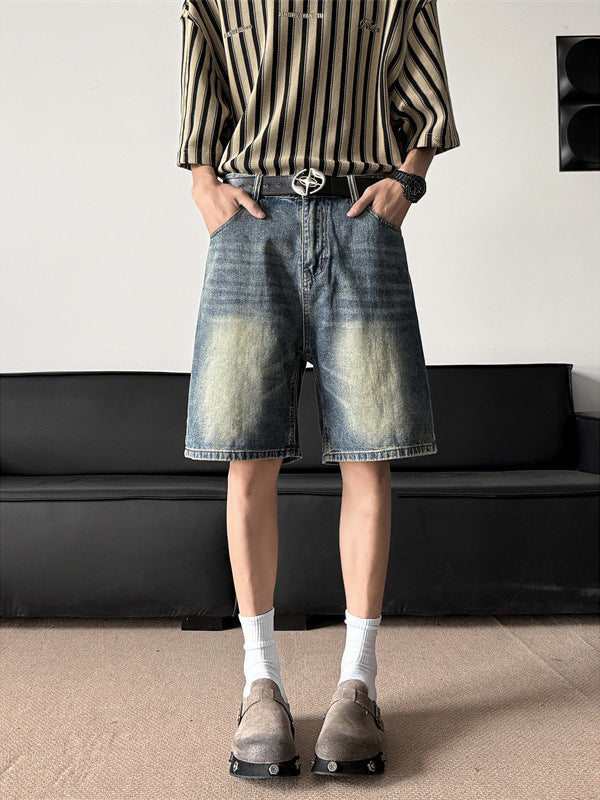 Men Mid-Rise Denim Shorts
