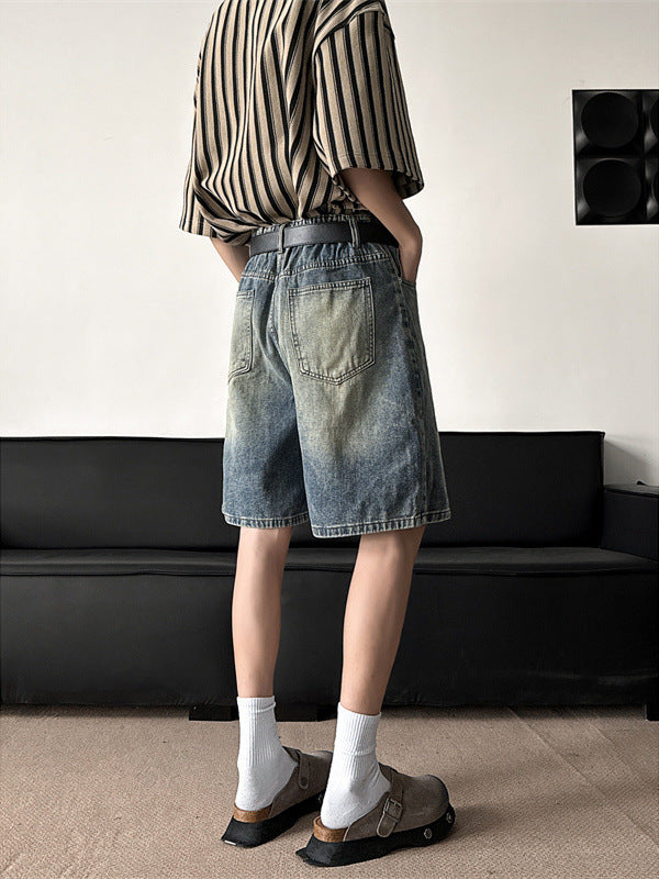 Men Mid-Rise Denim Shorts