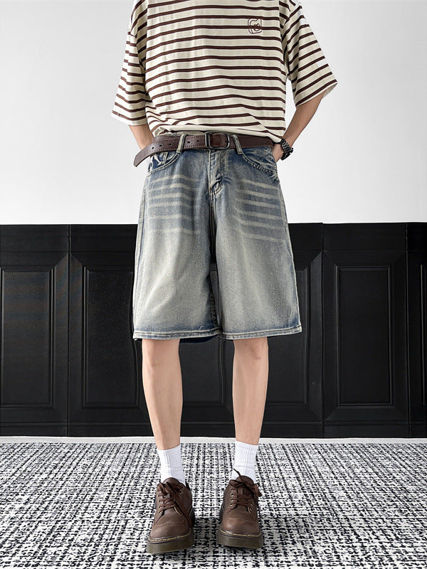 Men Mid-Rise Denim Shorts