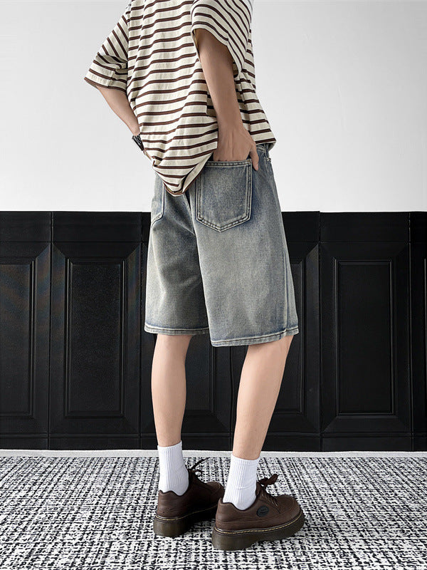 Men Mid-Rise Denim Shorts