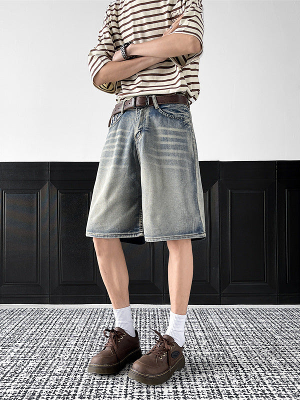 Men Mid-Rise Denim Shorts
