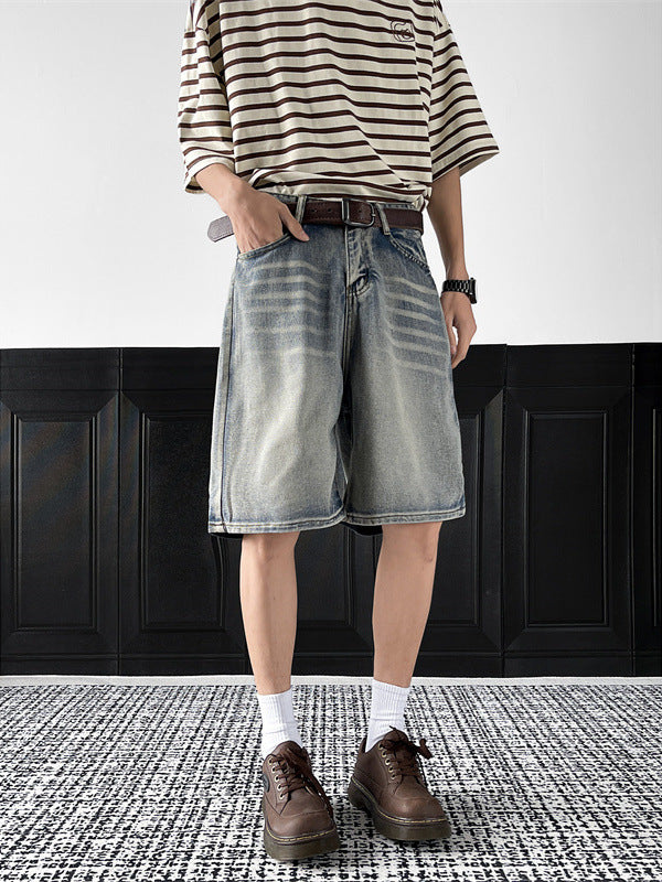 Men Mid-Rise Denim Shorts