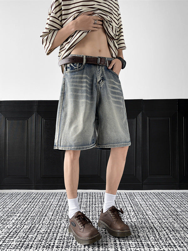Men Mid-Rise Denim Shorts