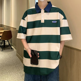 Men Colourblocked Polo Collar T-shirt