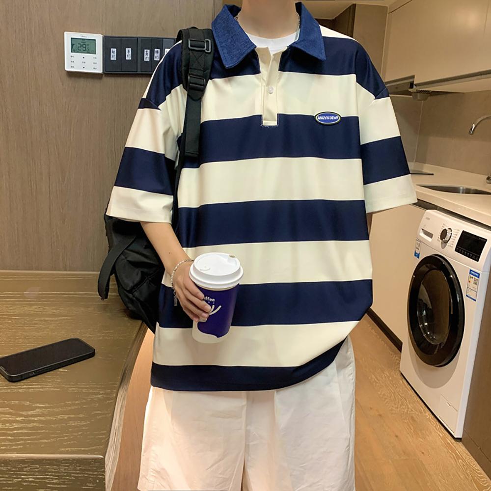 Men Colourblocked Polo Collar T-shirt