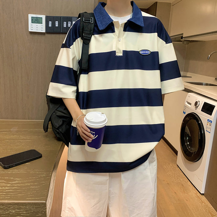 Men Colourblocked Polo Collar T-shirt