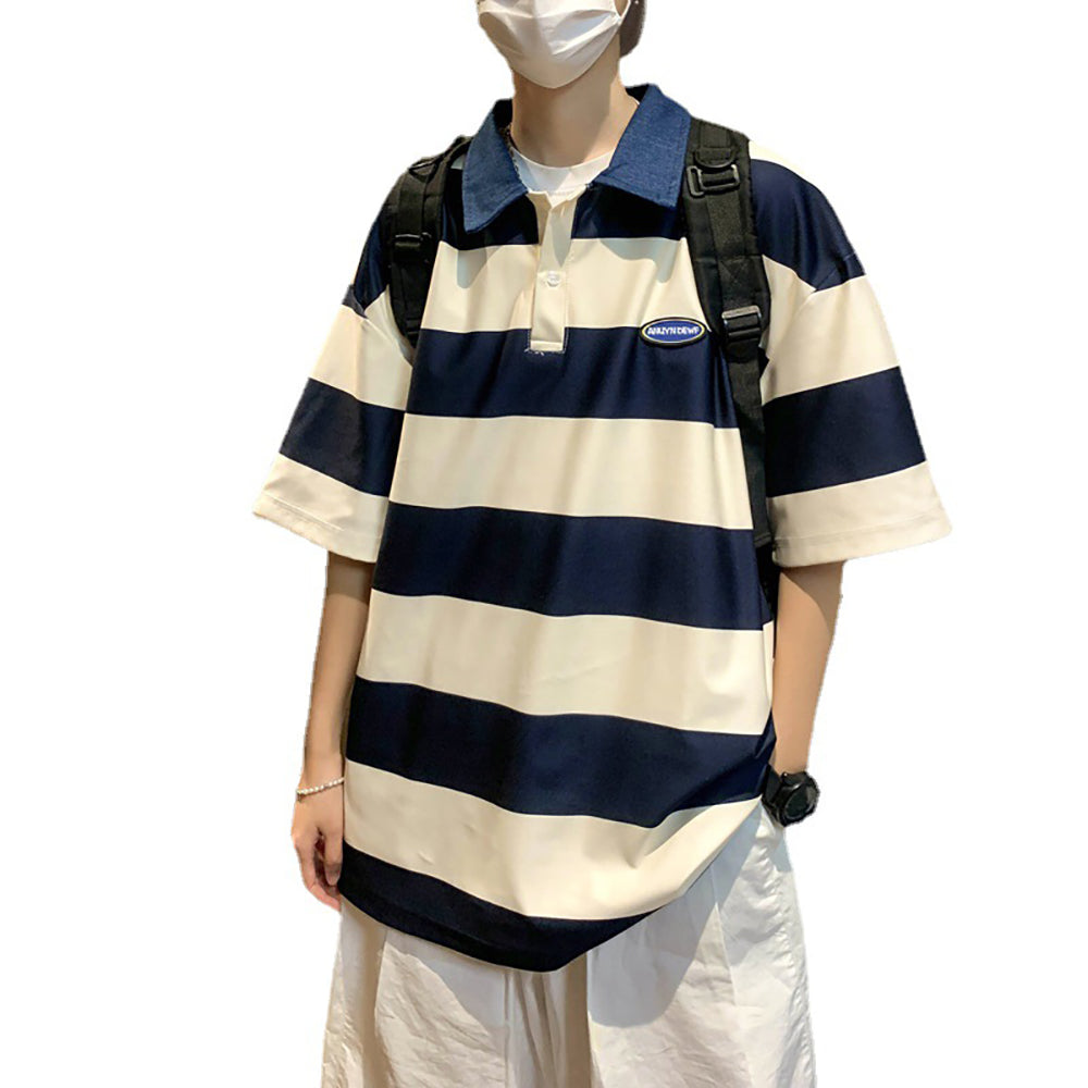 Men Colourblocked Polo Collar T-shirt