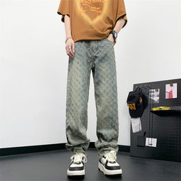Men Baggy Fit Applique Jeans