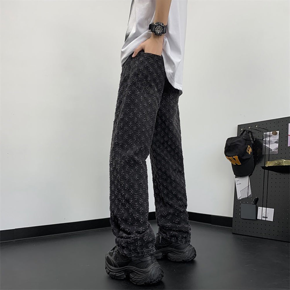 Men Straight Fit Applique Jeans