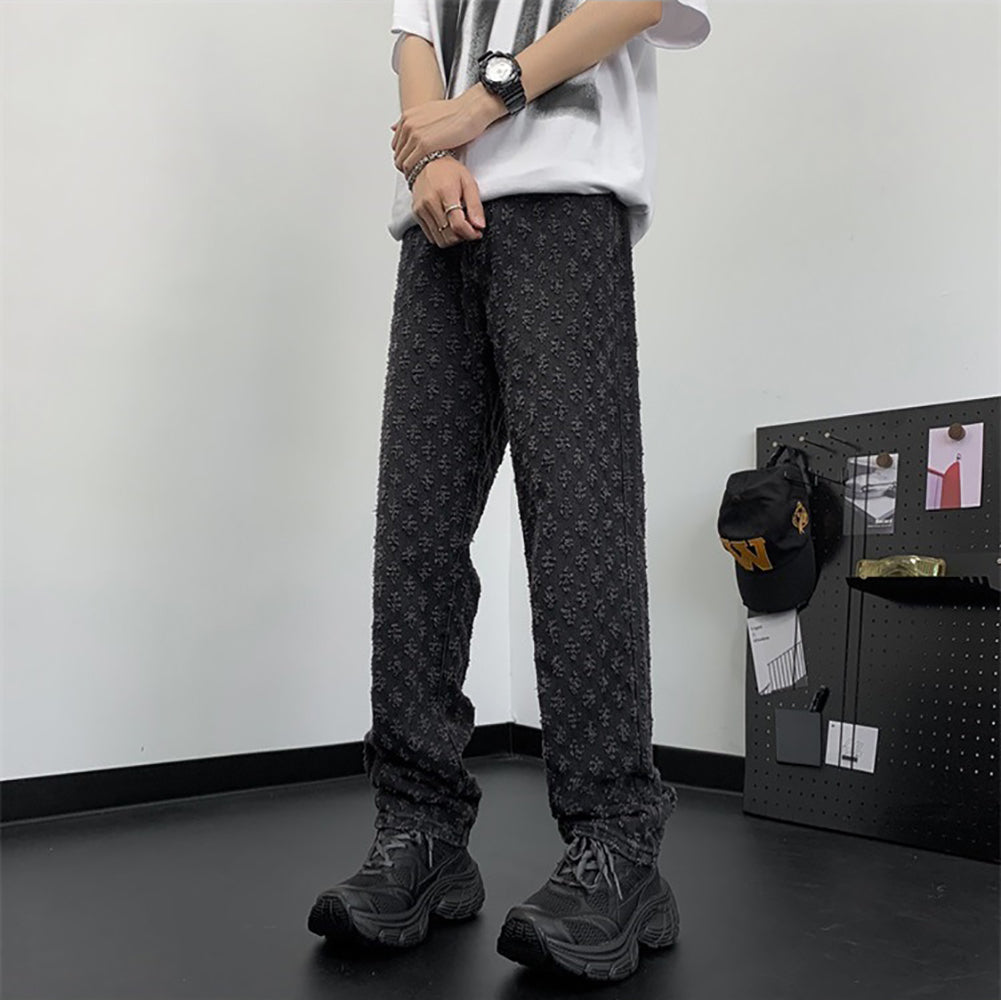 Men Straight Fit Applique Jeans