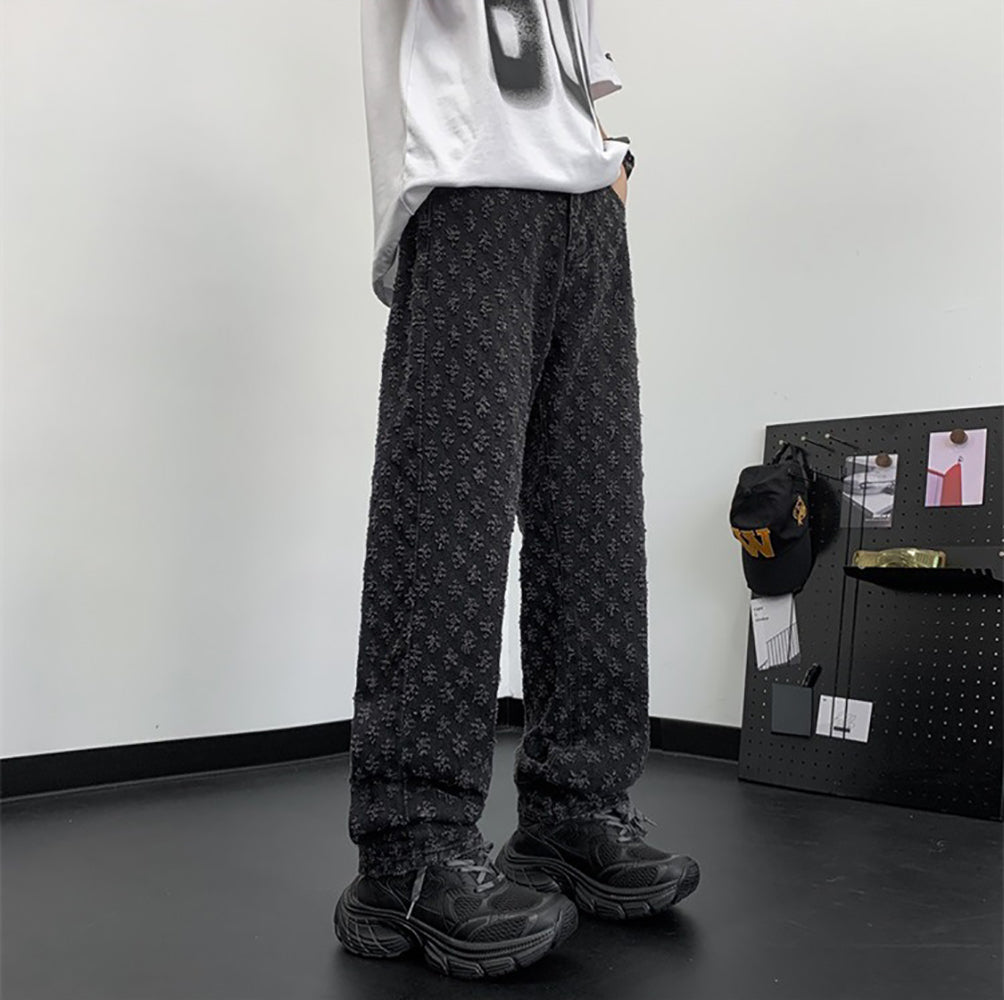 Men Straight Fit Applique Jeans
