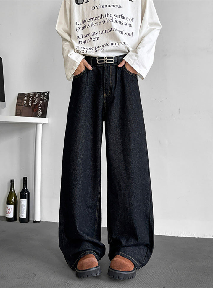 Mid-Rise Wide Leg Jeans