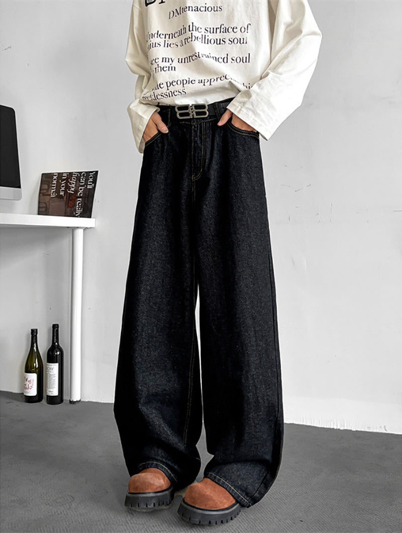 Mid-Rise Wide Leg Jeans