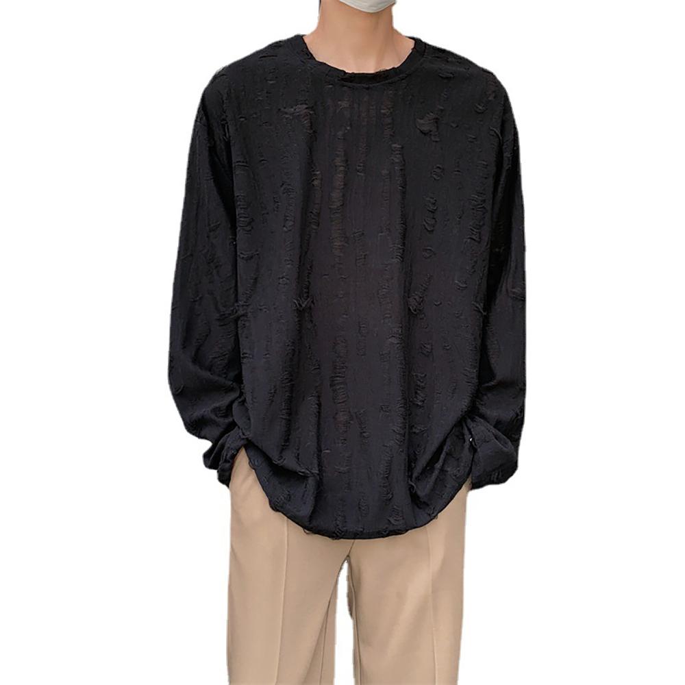 Men Self Design Relaxed T-shirt