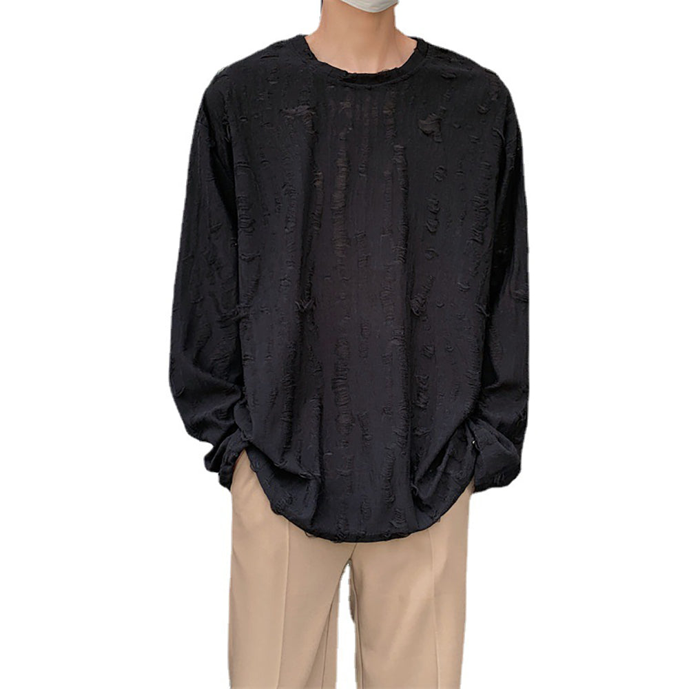 Men Self Design Relaxed T-shirt