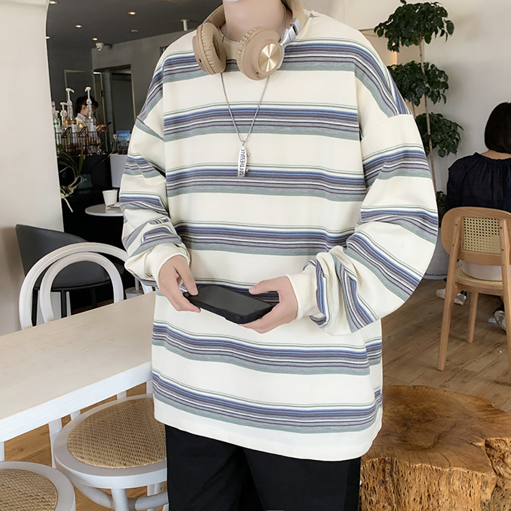 Men Striped Oversized T-shirt