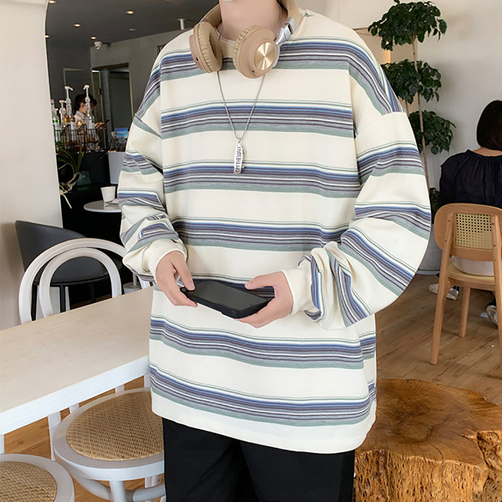 Men Striped Oversized T-shirt