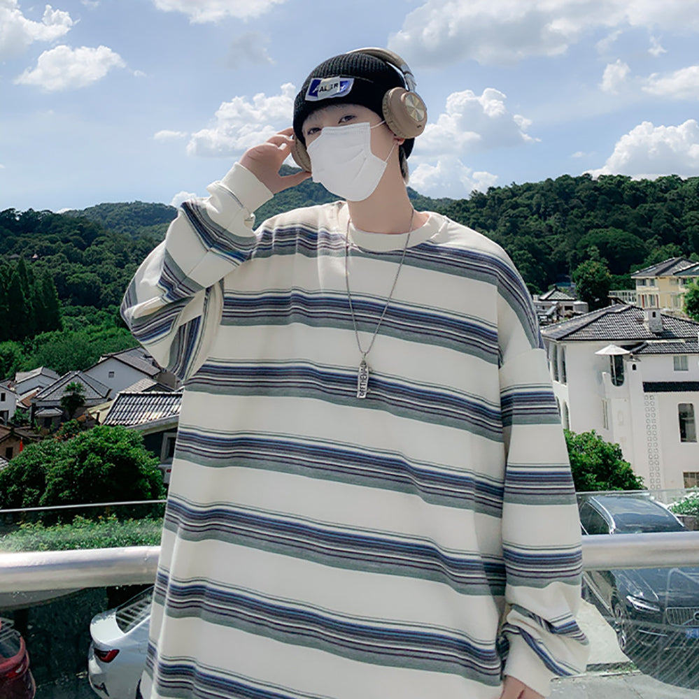 Men Striped Oversized T-shirt