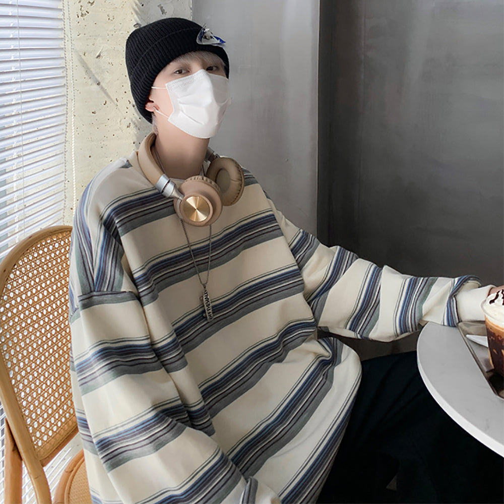 Men Striped Oversized T-shirt