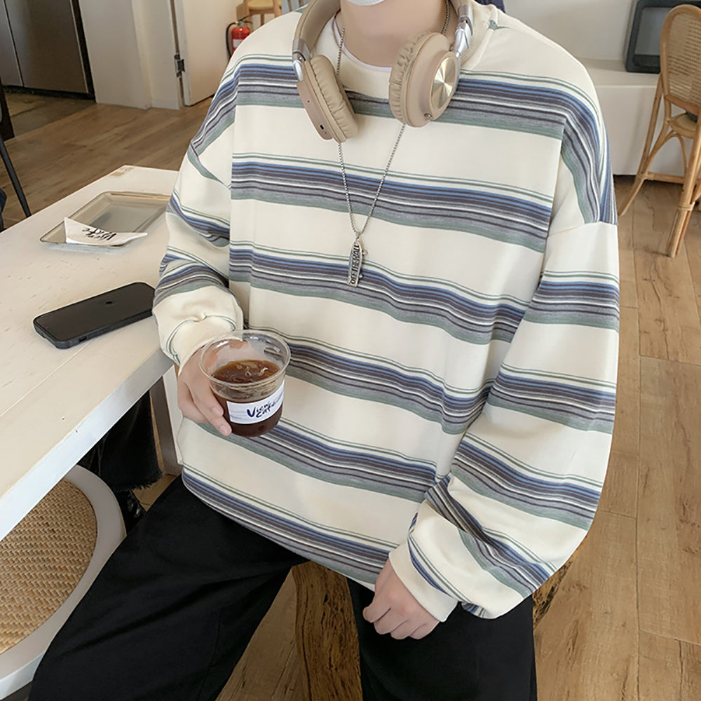 Men Striped Oversized T-shirt