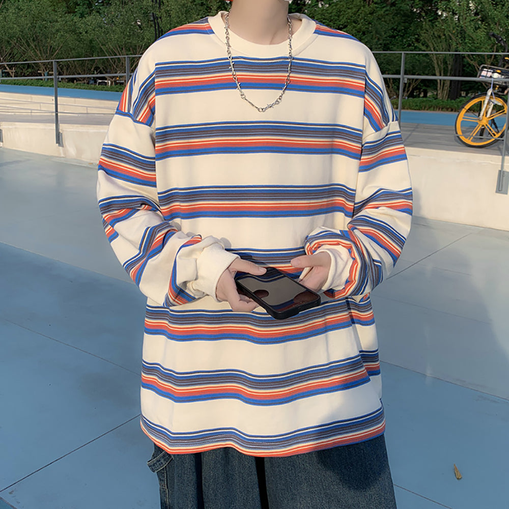 Men Striped Oversized T-shirt