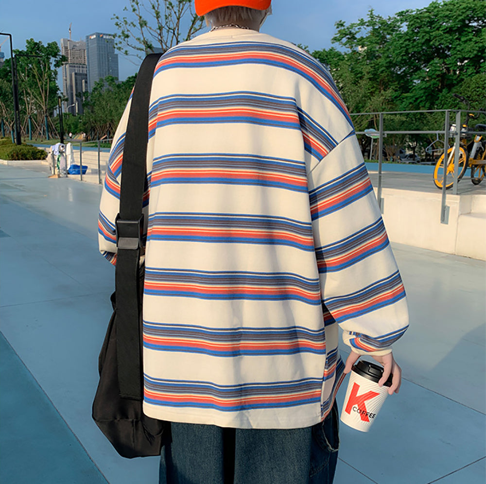 Men Striped Oversized T-shirt