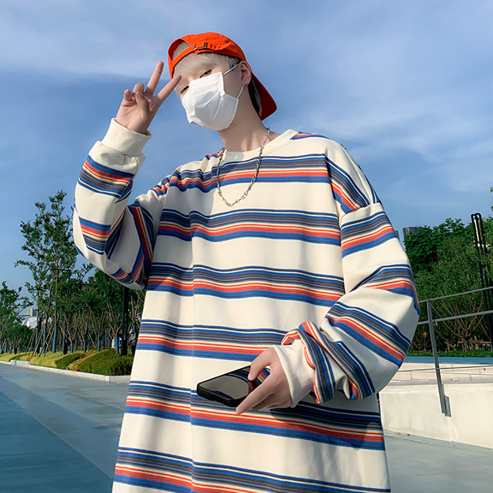Men Striped Oversized T-shirt