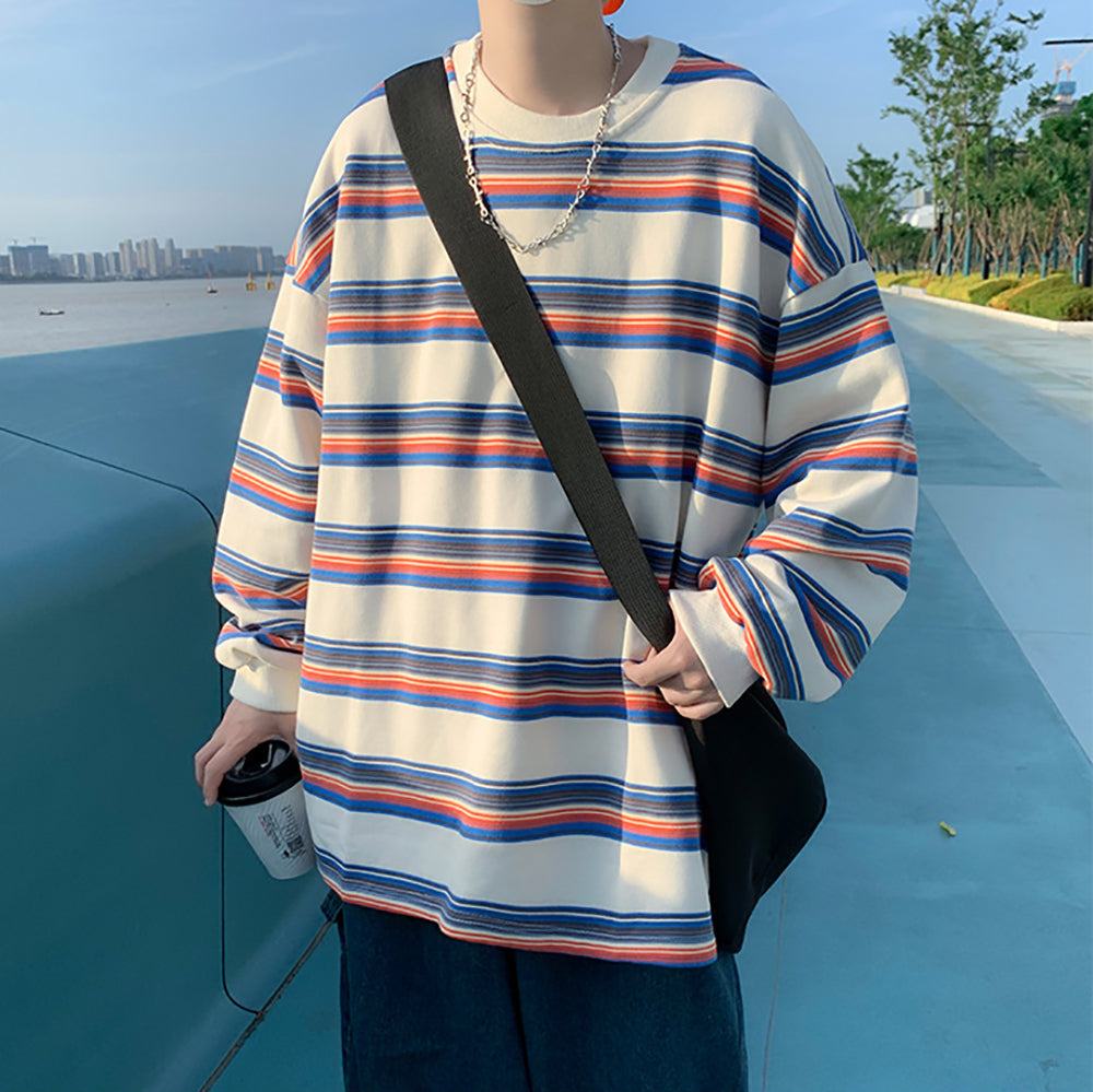 Men Striped Oversized T-shirt
