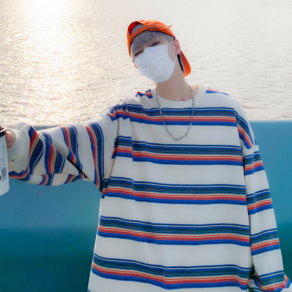 Men Striped Oversized T-shirt