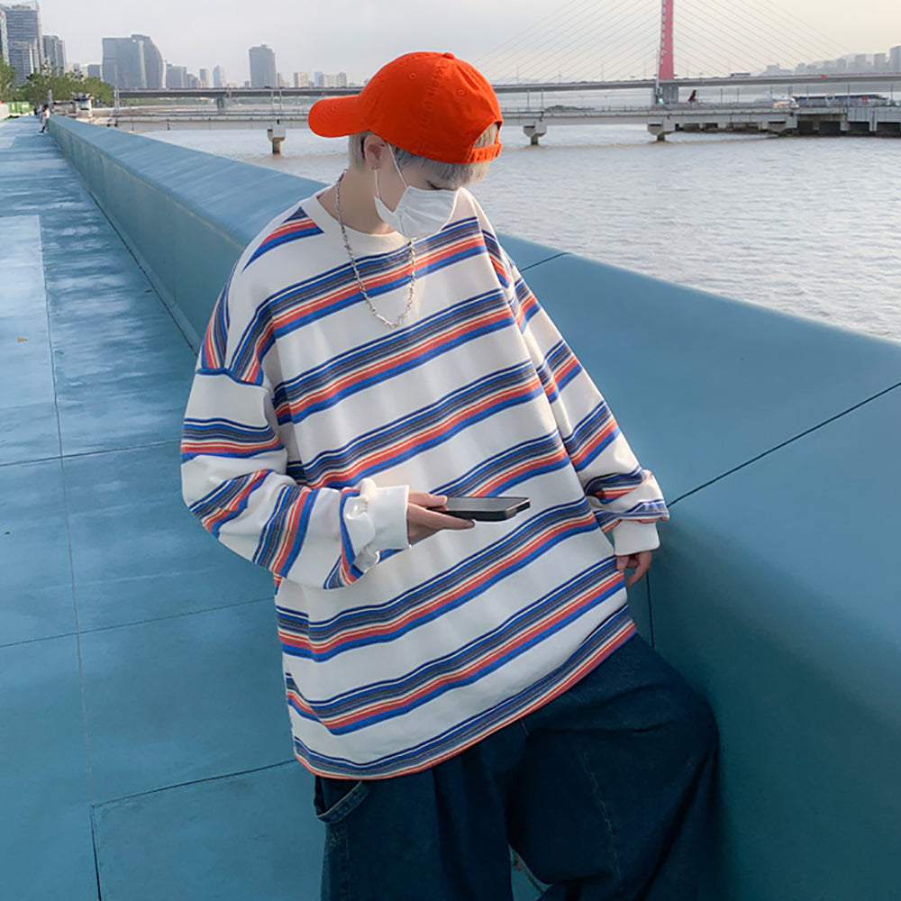 Men Striped Oversized T-shirt